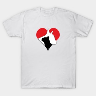 Bull Terrier Cat Love T-Shirt